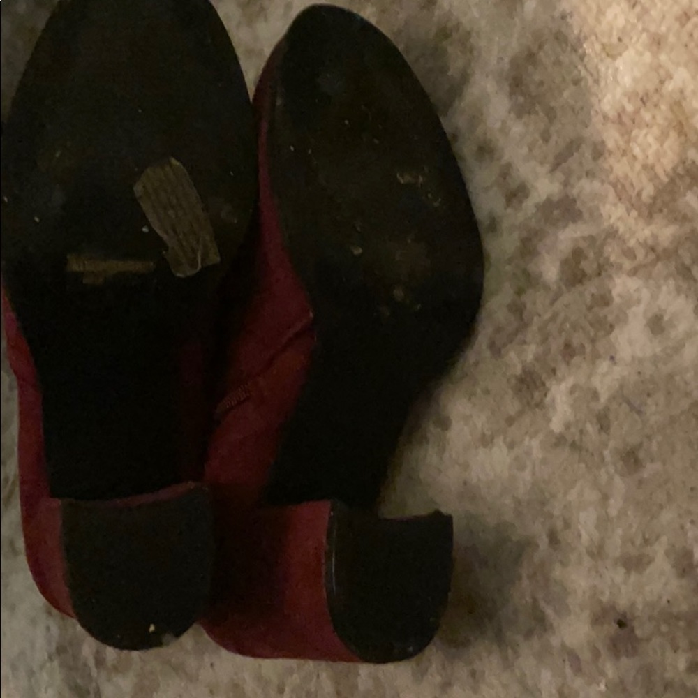 Red suede bootie heels - Picture 5 of 5
